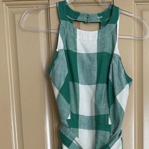 Green and Cream Gingham Dress